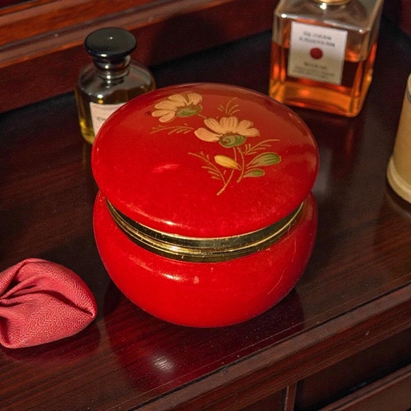 Vintage Other - Vintage Authentic Italian Red Alabaster Trinket Box